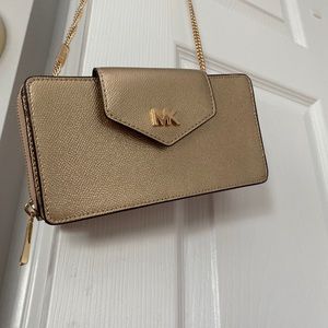 Gold Michael Kors crossbody bag